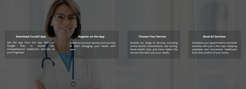 CureEZ - Easy 4-Step Healthcare Process